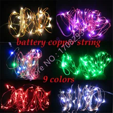 10 шт. 2 м 20 светодиодный s микро светодиодный струнный светильник на батарейках медный провод сказочные гирлянды для декора рождественской свадебной вечеринки