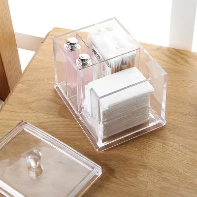 

Transparent acrylic cosmetic cotton case storage box 14*10*11cm