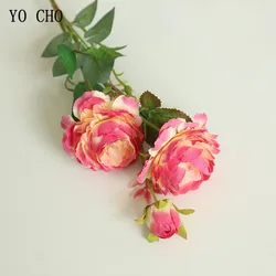 Elegant Pink and White Silk Peony Bouquet for Wedding and Garden Decor (Rose Red)