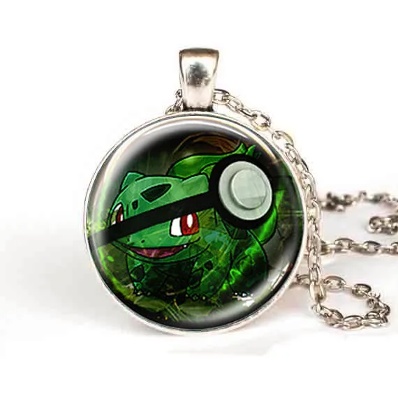 Стимпанк 2017 Мода Аниме ювелирные изделия Bulbasaur Pokeball ожерелье с рисунком покемона