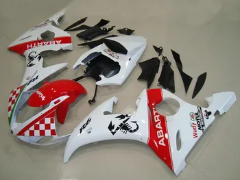

Motorcycle Fairing kit for YAMAHA YZFR6 03 04 05 YZF R6 YZF600 2003 2004 2005 ABS Red white Fairings set+gifts YF05