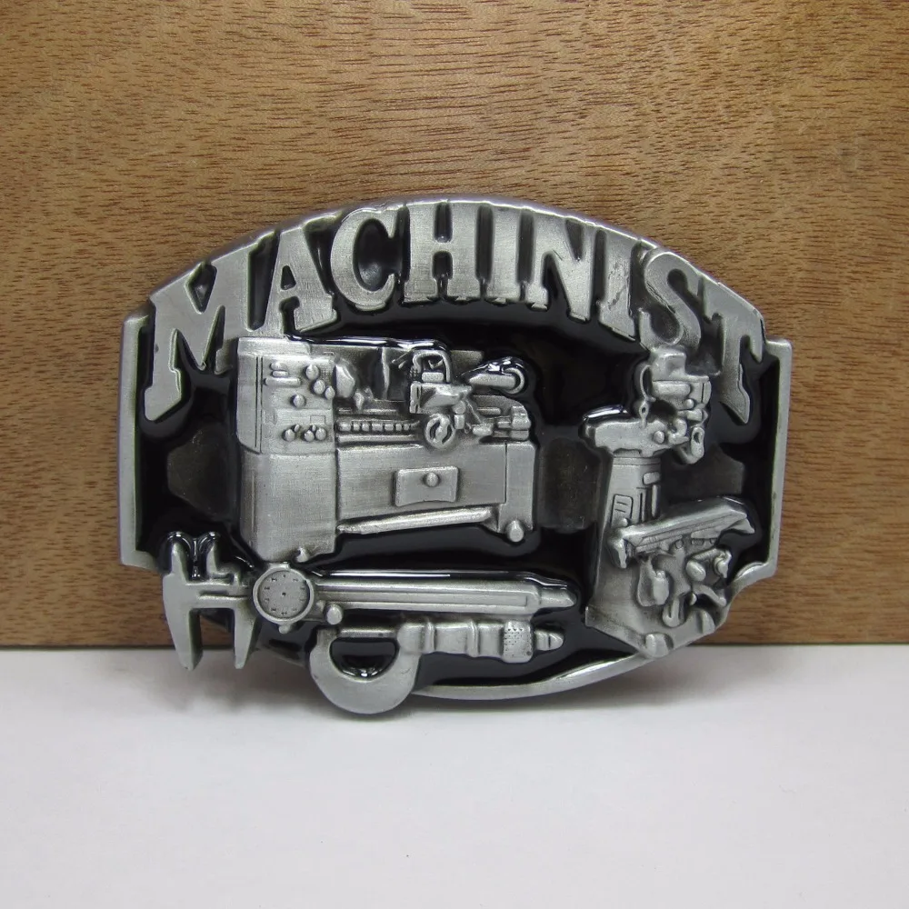 

BuckleClub retro western machinist TOOL jeans gift belt buckle FP-02891 PEWTER FINISH 4cm width loop drop shipping