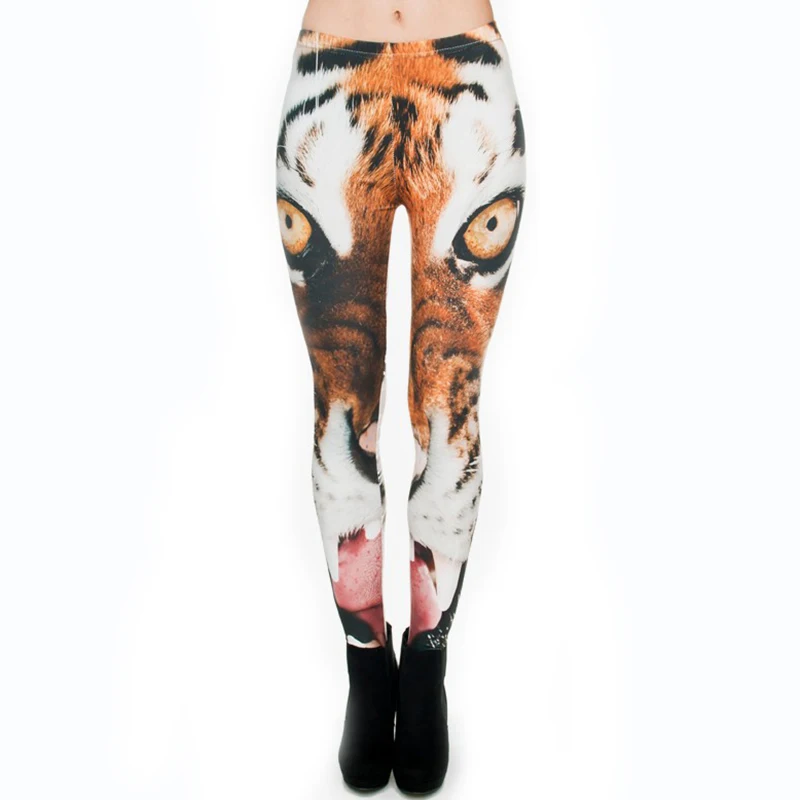 Women Wild Animal Tiger Printed Leggings Female Sexy Stretched Slim