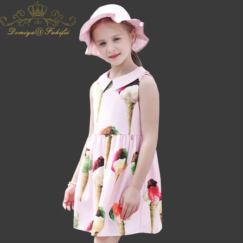 

Baby Dress Ice Cream PatternChristmas Clothes Sleeveless Girls Dresses Princess Costume for Kids Beach Dress Children Vestidos