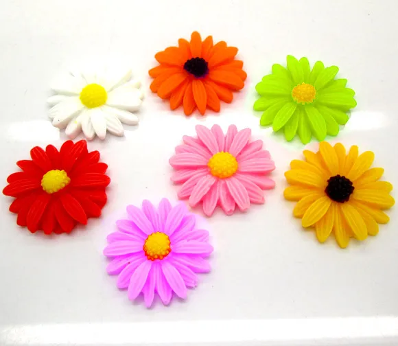 

30Pcs Mixed Resin Flower Beads Decoration Crafts Flatback Cabochon Scrapbooking Fit Phone Embellishments Diy Accessories