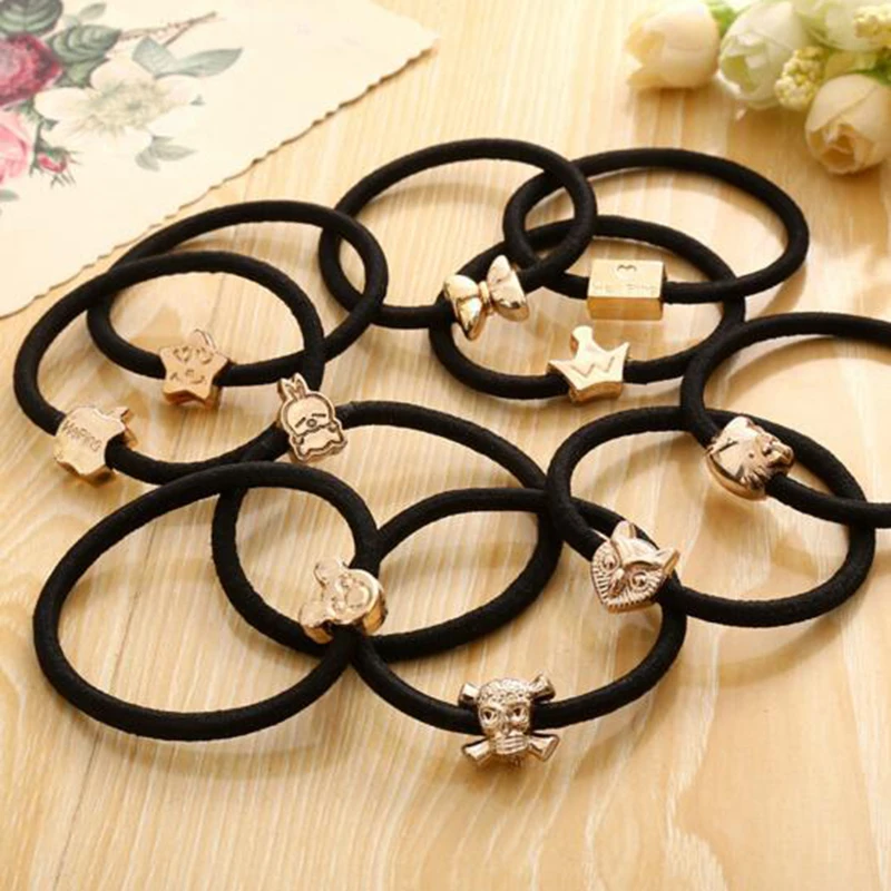 

Hot Fashion Classic 10Pcs/Pack Simple Black Mix Color Rubber Elastic Hair Band Girl Women Accessories Hair Rope Holder For Child