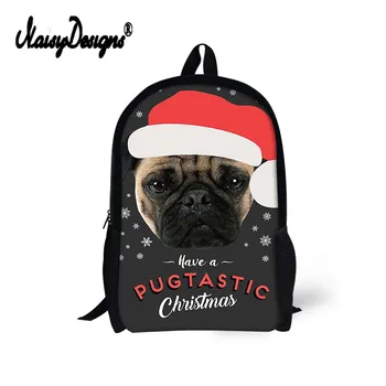 

Backpack Childrens Cute France Pug Dog Print Satchel School Bags Christmas Backpacks for Children Men Big School Bag For Girls