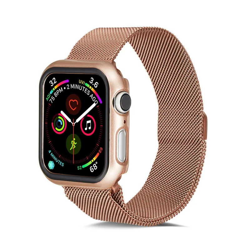 Slim Cover For Apple Watch case 44mm 40mm Plating Mirror Full Protection case for IWatch 4 band Cover Accessories