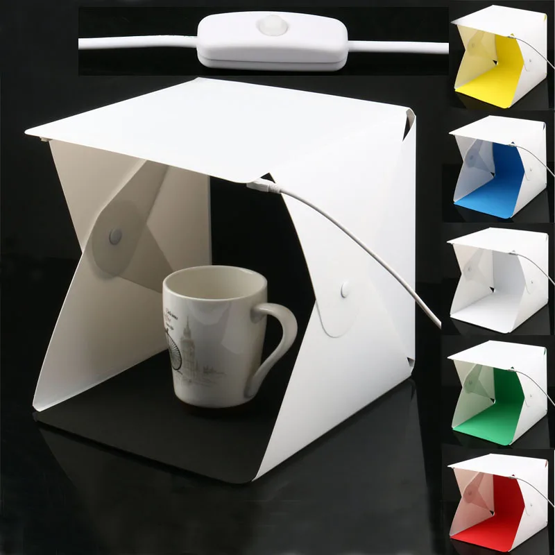 

LED Lights Portable Folding Diffuser Soft Light Box Lightbox Kit 6pcs Photography Background for Canon Canon Sony DSLR Cameras