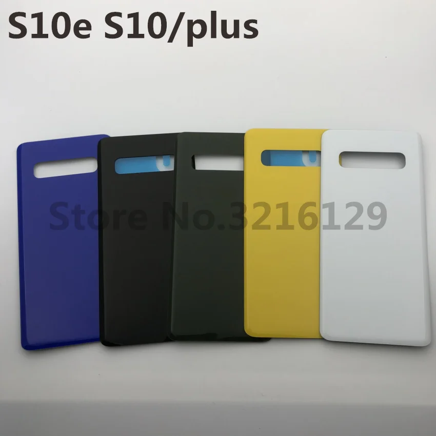 

Original Glass for SAMSUNG Galaxy s10e S10 plus G970 Back Battery Cover Door Rear Housing Case Replacement + Adhesive Sticker