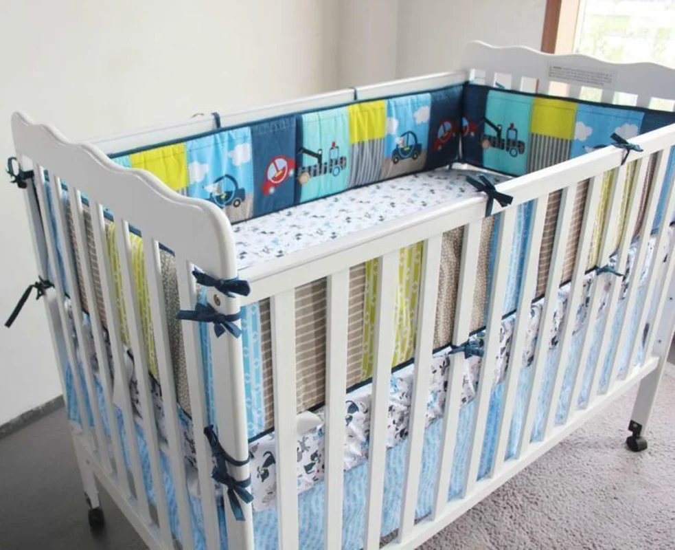 4pcs Puppy Dog Car Baby Crib Nursery Bedding Set Quilt Bumper She Et Crib Skirt Lovely Bedding Set For Newborn Baby Bedding Sets Aliexpress