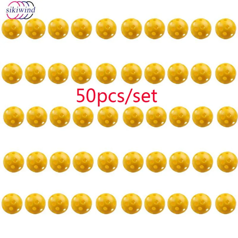 50 قطعة/المجموعة الجملة البلاستيك مرونة كرات الجولف Whiffle تدفق الهواء الجوف الغولف ممارسة التدريب الإيدز إكسسوارات رياضية التدريب