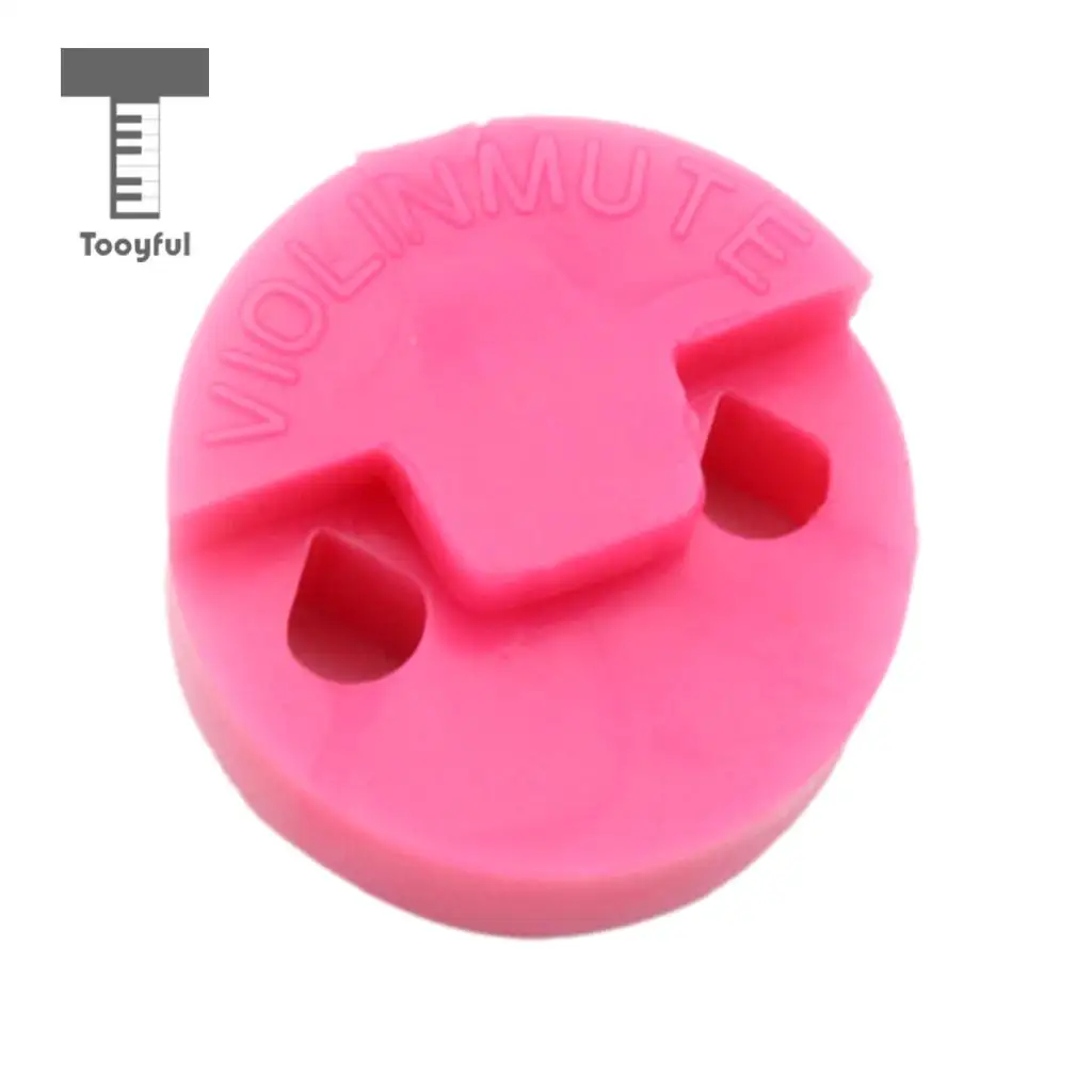 Tooyful Durable Rubber Violin Mute Sordine Silencer Pink DIY String Instrument Accessory for Violinist Beginner