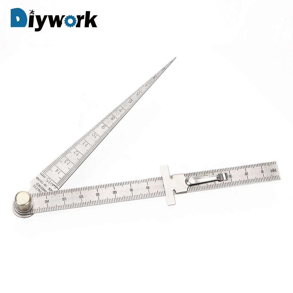 

DIYWORK Wedge Taper Ruler Welding Taper Feeler Gauge Depth Ruler Hole Inspection For Measurement Tool 1-150mm