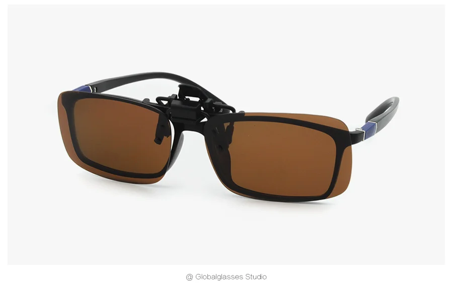 Прямоугольная форма небольшие солнцезащитные очки с зажимом для небольших пластмассовые очки с декорартивными металлическими частями удобные Сменные солнцезащитные очки объектив RSCP03