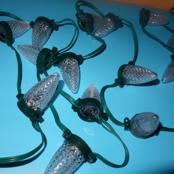 

3 LEDs;0.72W;50nodes addressable RGB DC12V WS2811 LED Christmas pixel string;all GREEN wire;IP68;with 2m 13.5mm 3 core pigtail