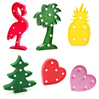 

Lua Luminaria Flamingo Cactus Heart Star LED Marquee Letter Light Standing Lamp 3D Night Light Flamingo For Kid Gift Decoration