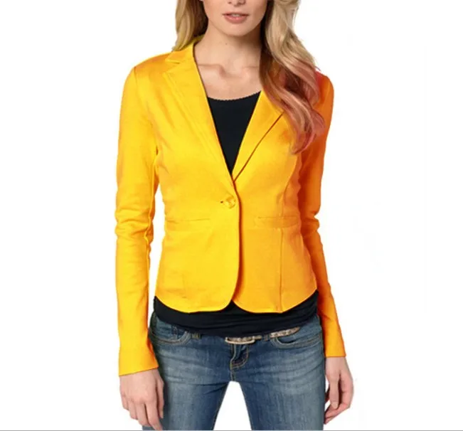 2019 autumn women's casual small suit candy color casual small suit one button casual small suit