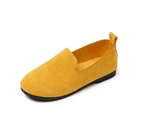 

AI LIANG Children Flat Shoes Boys Loafers Girls Moccasins Solid Color Soft Bottom Kids Casual Leathe Breathable Baby Shoes