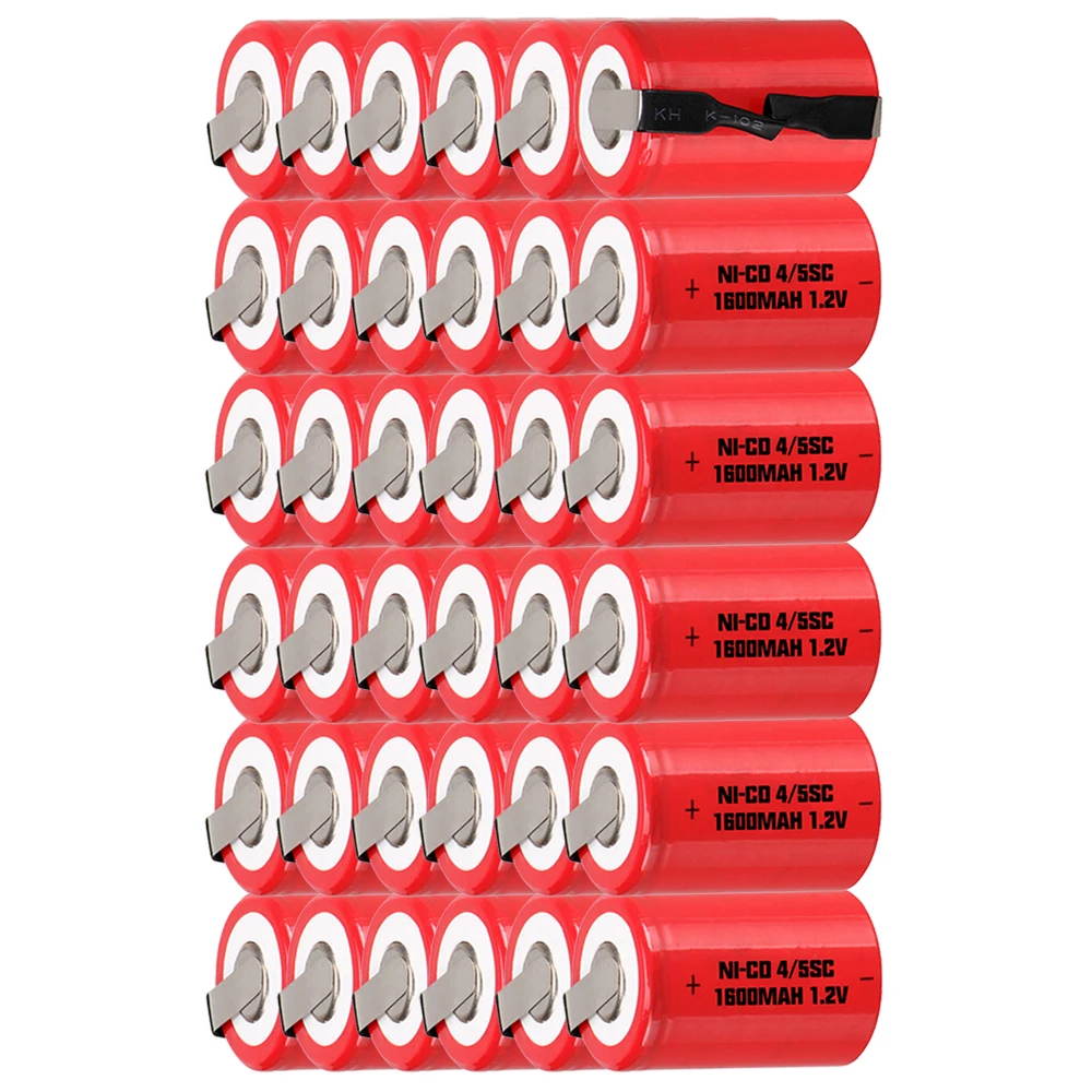 

Lowest price 36 piece 4/5SC battery 1.2v batteries rechargeable 1600mAh nicd battery for power tools akkumulator