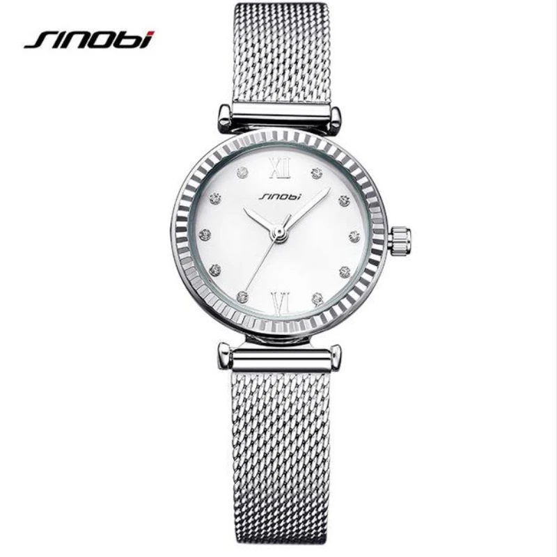 

SINOBI Luxury Diamond Ladies Watch Fashion Silver Watch Women Watches Women's Watches Clock saat relogio feminino montre femme
