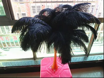 

Sell high quality 50pcs / lot black ostrich feather 14-16 "/ 35-40cm, DIY jewelry accessories /Wedding decoration