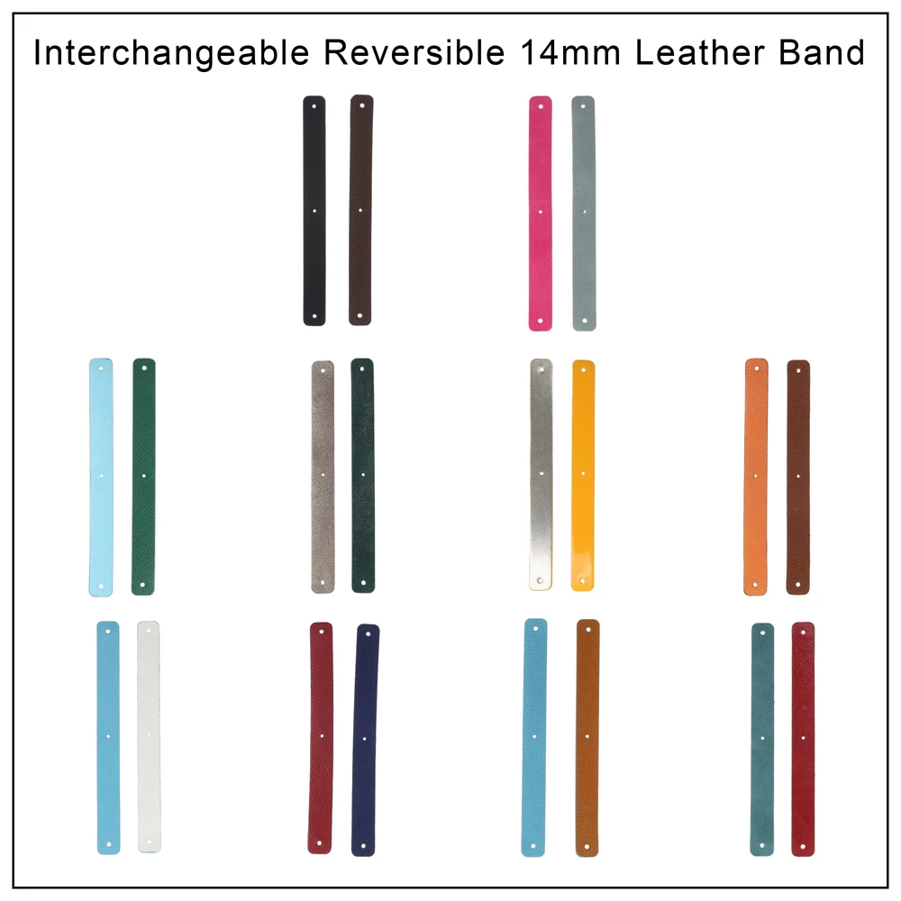 

Legenstar 14 mm Pu Leather Reversible Stainless Steel Bracelet Accessories Fashion Cuff Bangle Handmade Colorful Women Jewelry