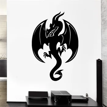 

Wall Decal Black Dragon Snake Fire Monster Wings Scales Vinyl Stickers