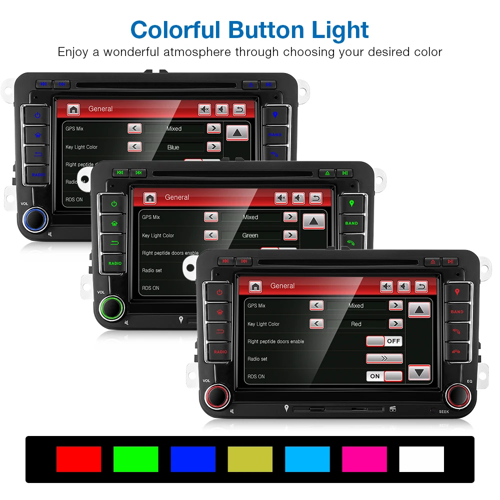 Sale 2din Car Multimedia Player GPS WiFi Auto Radio Stereo 7" Touch Screen FM AM Video DVD Player Canbus DAB DSP Rear Camera for VW 2