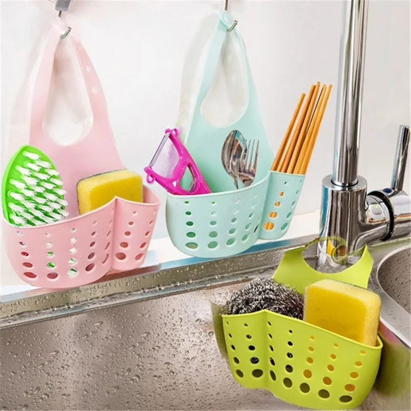 Portable Hanging Drain Bag Basket Bathroom Kitchen Sink Storage Tools Holder 