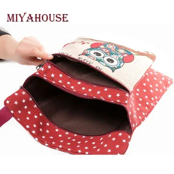 

Miyahouse Owl Printed Women Shoulder Bags Long Zipper Large Capacity Ladies Crossbody Bags Casual Travel Bags For Vacation Girls
