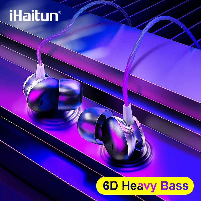 

iHaitun 6D In-Ear Earphone Bass Sound Sport Headphones For 6D Surround Sound Headset For Xiaomi Samsung Huawei Phones