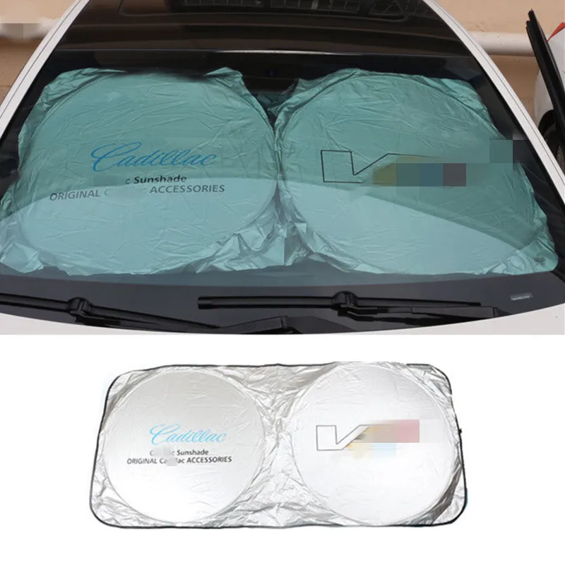 

1PCS Car Sunshade Sun Shield Front Windshield For Cadillac Emblem For escalade xt5 ats cts srx touch screen bls ats spoiler