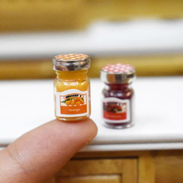 2pcslot Dollhouse Miniatures Jam Pretend Play Miniature Food Mini
