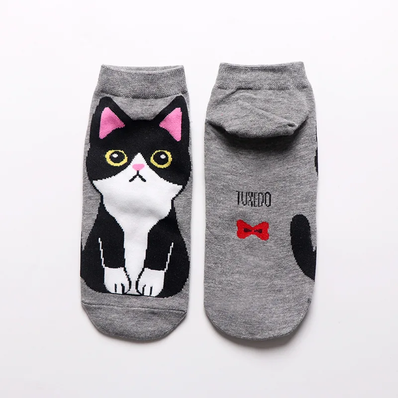 Cute Animal Japan Skarpetki Funny Socks Kawaii Cat Dog Sokken Art White Socks Women Novelty Harajuku Chaussette Femme - Цвет: 4