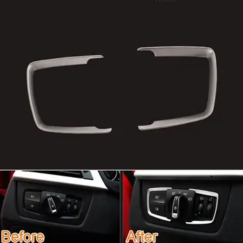 

Car interior Head light Lamp Switch Button Cover Trim Sticker Fit For Bmw 3 Series F30 316i GT 320li 2/4 Series 13-2015
