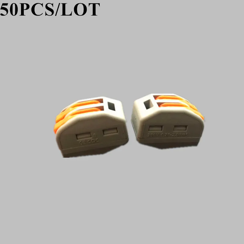 

Hole 2 PCT-212 50PCS/LOT wire connector soft hard wires Universal terminal line pressing cap fast connection Wago type
