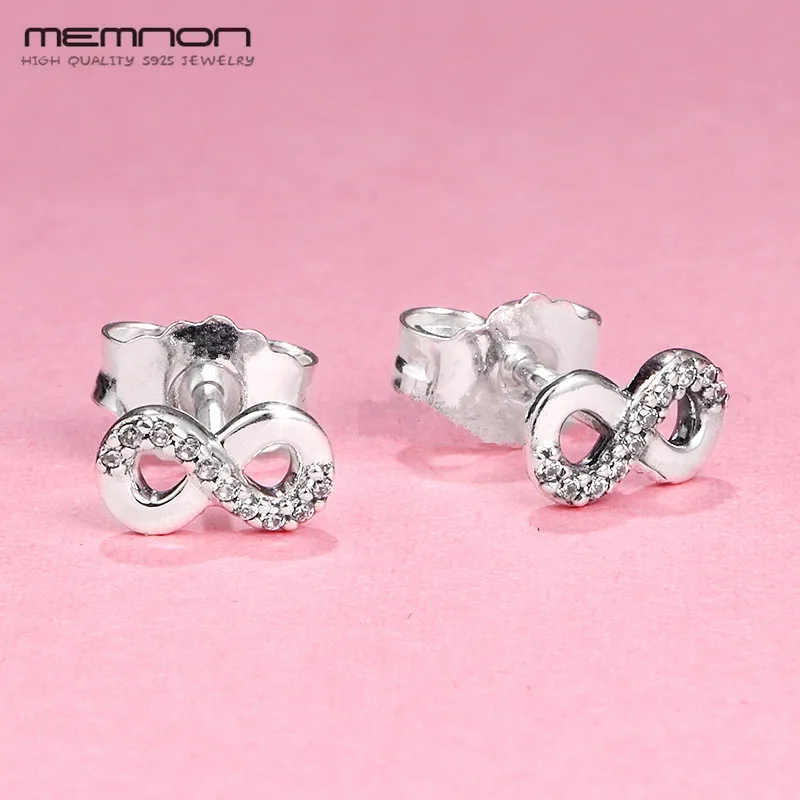 

Memnon silver 925 jewelry Infinite love Earring Stud earrings for women 925 sterling silver fine Jewelry gift to lover ER441