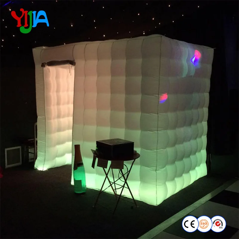 

Popular small size cheap portable photo booth cabin LED strips inflatable photobooth props for wedding cosplay outside or inside