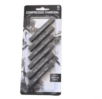 

Profession 6PCS Dark Black Pencils Sketch Drawing Charcoal Bar Stick Artist for Oil Painting Artist Art Supply free shipping