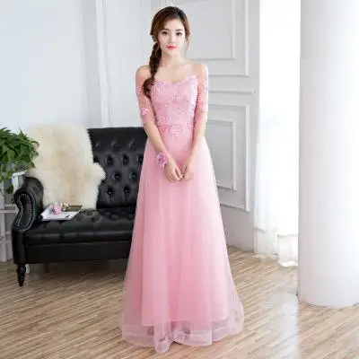 Новинка, женское элегантное свадебное платье подружки невесты, длинное, vestido de festa, сексуальное, Cheongsam, кружевное, цветочное, Qipao размера плюс 3XL - Цвет: Dark Pink