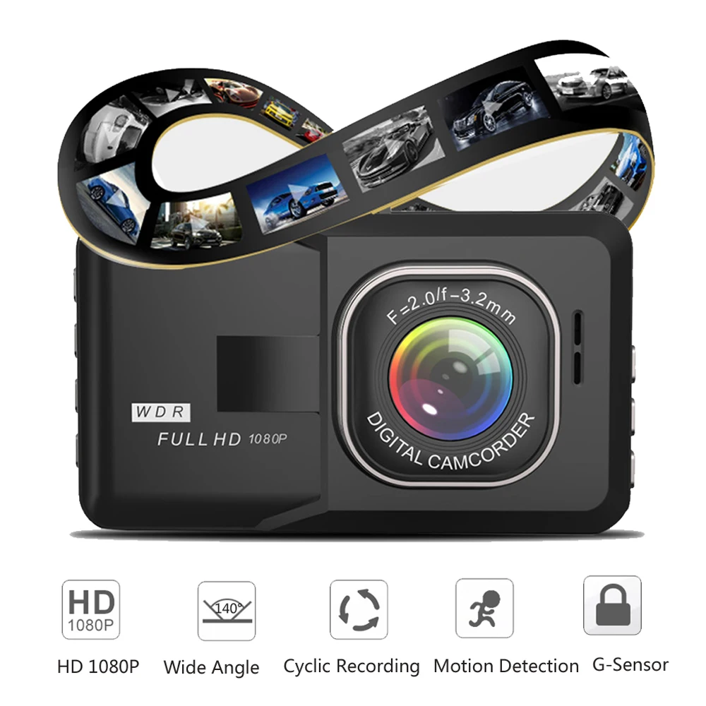 Full HD 1080P видео регистратор Регистраторы Ночное видение авто 3 дюймов Dash Cam