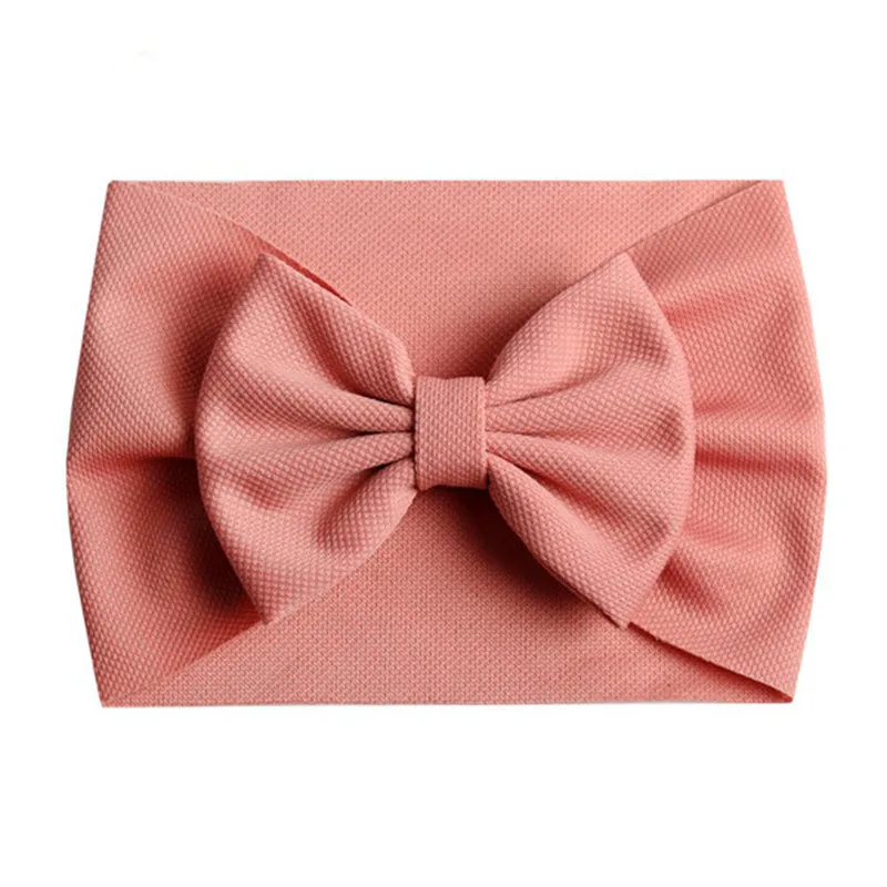 

2019 Wide Turban Popular 5'' Big Hair Bow Headband For Girls Headwrap Textured Fabric Elastic Kids DIY Hair Accessories