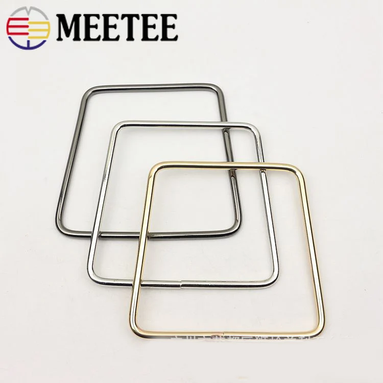 

2Pcs Square Metal Rings Handbag Handles Clutch Clasp DIY Replacement Bag Strap Metal Buckles Accessories Parts Leather Crafts