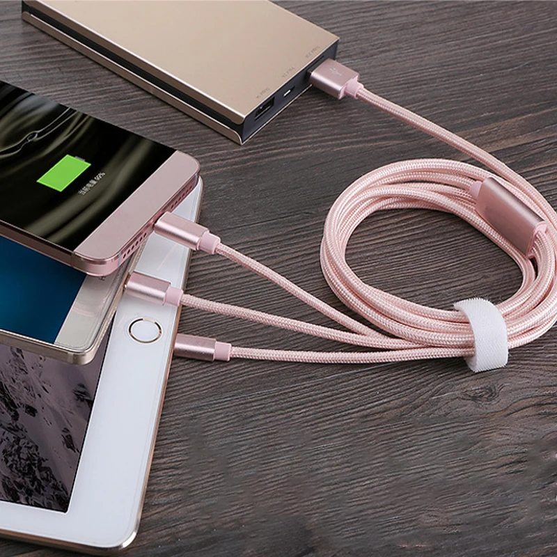 3 в 1 USB кабель для мобильного телефона Android Ios Micro usb type C зарядное устройство iPhone Redmi