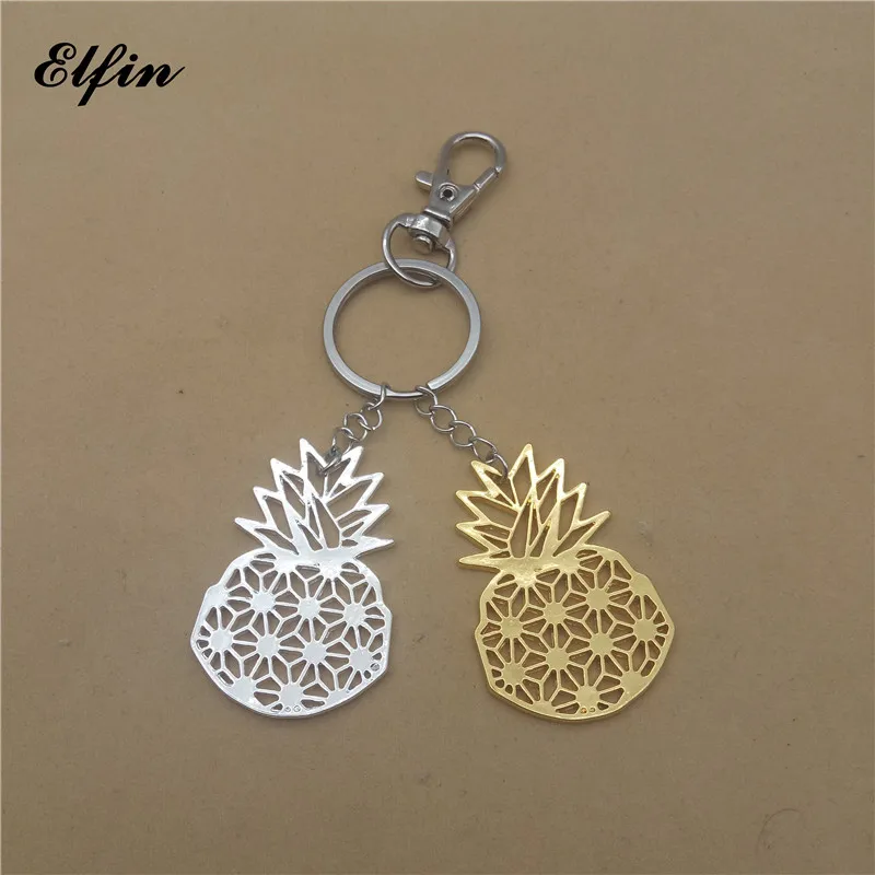 Elfin Origami брелоки с ананасами золотой цвет серебряный летние фрукты ювелирные