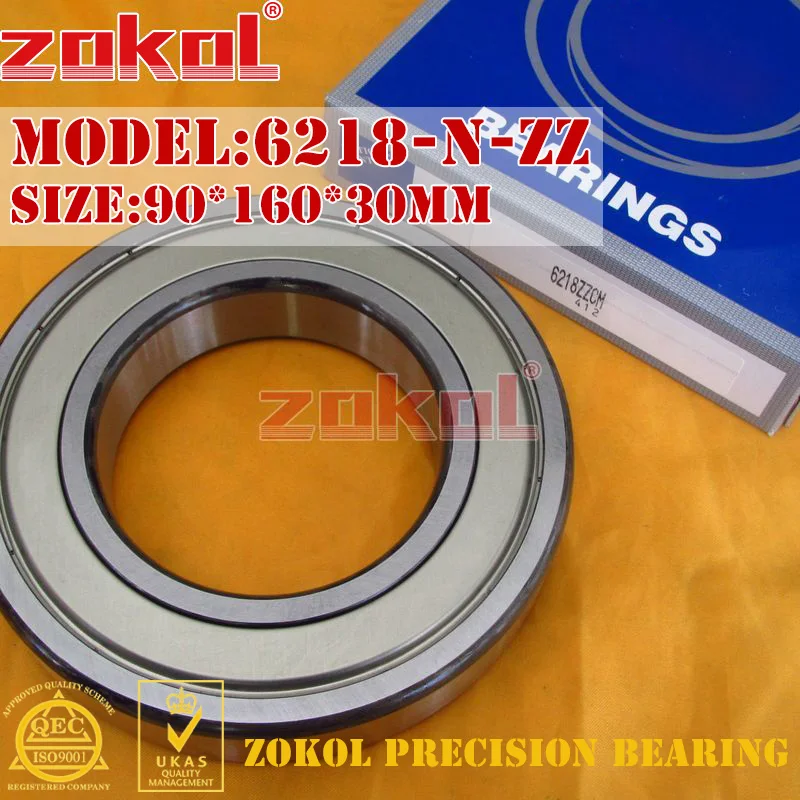 ZOKOL bearing 6218 N ZZ 6218ZZ/N 50218 ZZ Snap ring groove Deep Groove ball bearing 90*160*30mm zokol bearing 6211 n 2rs 6211 2rsn snap ring groove deep groove ball bearing 55 100 21mm