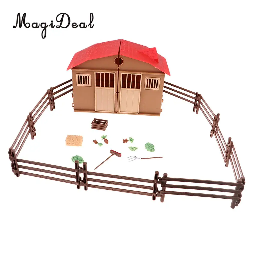 Simulation Play Model Farm House Model Children Play House Toy Poultry Animal Model Scene Model