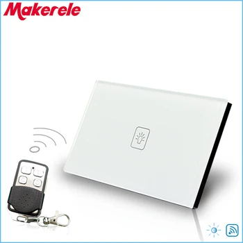 

Remote Dimmer Switch US Standard Controller Dimmer Touch Sensor Switch 1 Gang 1 way Glass Panel+LED including Remote control