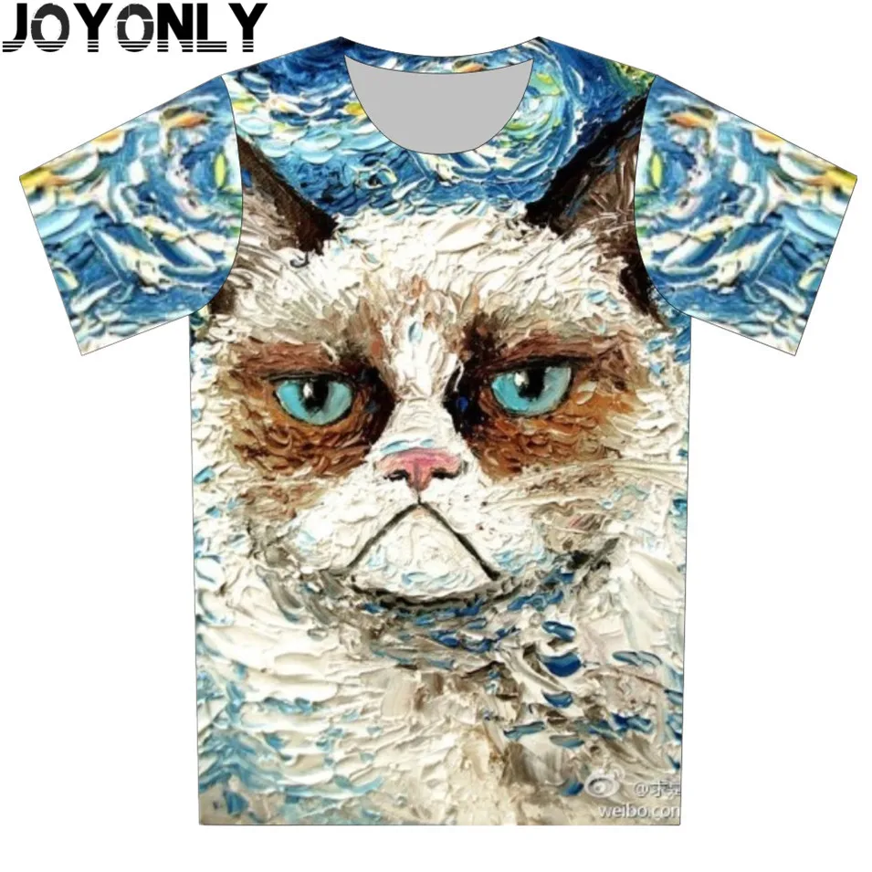 Новинка года, Детская футболка с 3D рисунком брендовые дизайнерские топы для мальчиков и девочек, летняя футболка одежда с принтом в виде кота крутая одежда с короткими рукавами
